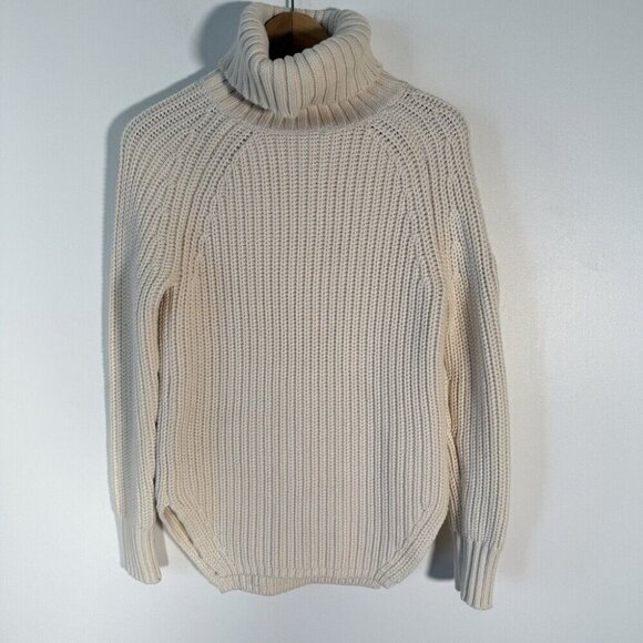 Alp N Rock Womens Simone Turtleneck Knit Sweater Chunky Cream Minimalist XS - Picture 1 of 11